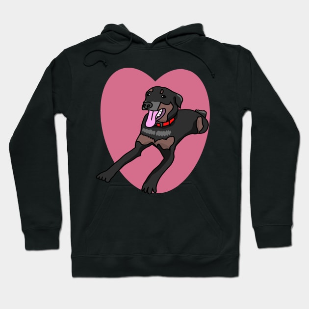 Black dog love Hoodie by Antiope